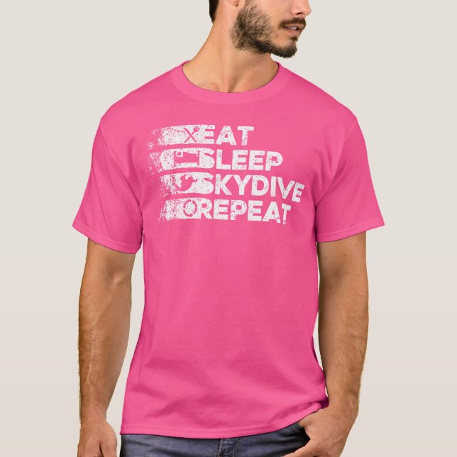 Camiseta Coma Sleep Skydive Repetir Skydiving Legal (Frente)