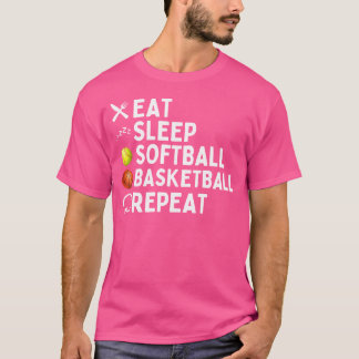 Camiseta Coma Sleep Softball Basball Repete Softbal Engraça
