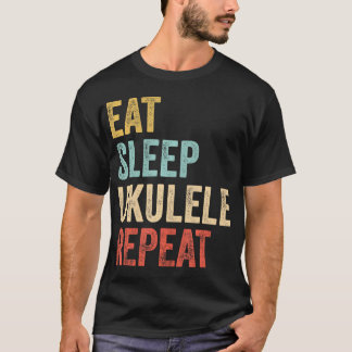 Camiseta Coma Sleep Ukulele Repete Músico Uke