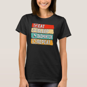 Camiseta Coma Sonho Badminton Repita Jogadores de Badminto