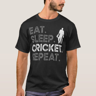 Camiseta Coma Sonho Críquete Repita Amante do Críquete Home