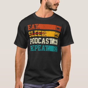 Camiseta Coma Sonho Podcast Repita Para Amante de Podcast -