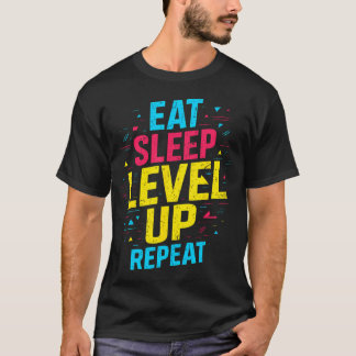 Camiseta Coma Sonho Subir de Nível Repita Vídeo Game G Dive