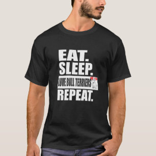 Camiseta Coma Sono Adormece Touro Terrível Repete Cães Anim