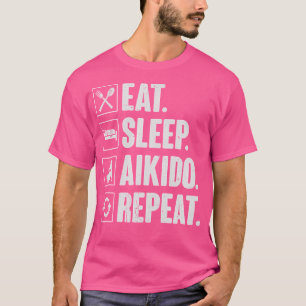 Camiseta Coma Sono Aikido Repete Engraçado Aikido Arte Marc