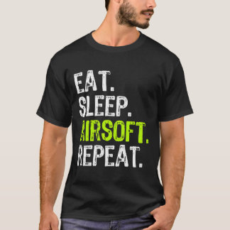 Camiseta Coma Sono Airsoft Repetir Presente Funny Air Soft