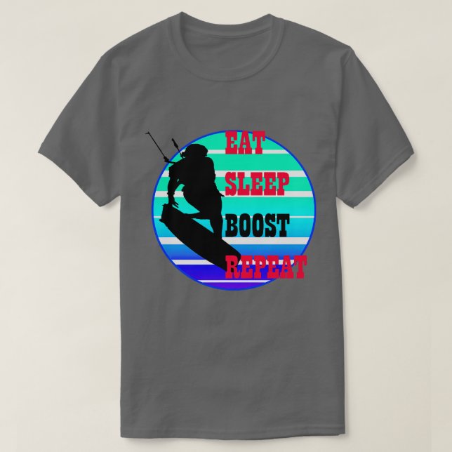 Camiseta Coma Sono Aumente Repetidamente Kitesufer Retro Su (Frente do Design)