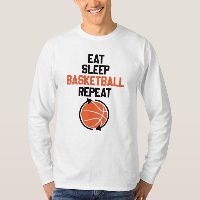Camiseta Coma Sono Basquete Repete Dom Idea Engraçado (Frente)