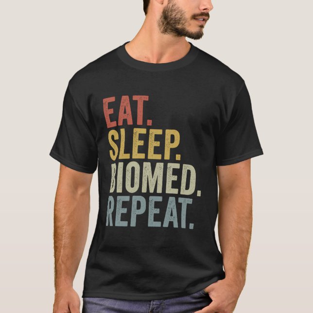 Camiseta Coma Sono Biomassa Repetir Ciência Biomédica Engra (Frente)
