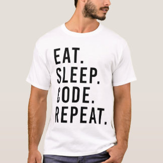 CAMISETA COMA. SONO. CÓDIGO. REPETIÇÃO
