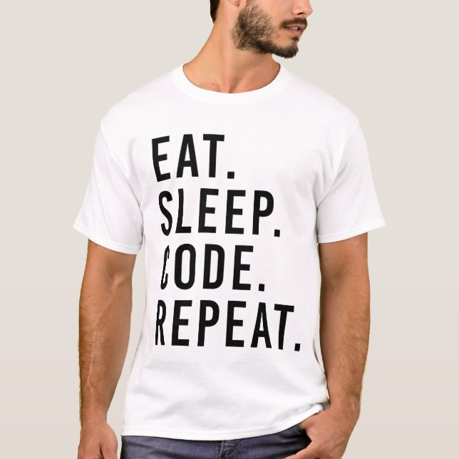 CAMISETA COMA. SONO. CÓDIGO. REPETIÇÃO (Frente)
