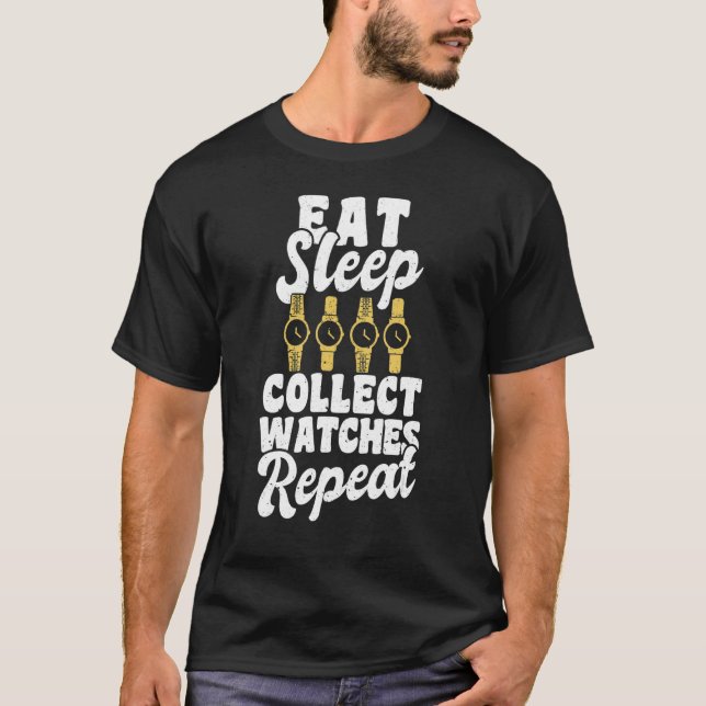 Camiseta Coma Sono Coleta Relógios Repetir Vigia Vigia Vigi (Frente)