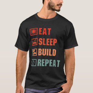 Camiseta Coma Sono Construir Repetir o Master Builder Funny