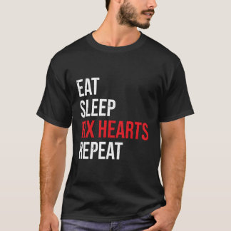 Camiseta Coma Sono Corações Repetir Cardiologia De Médico E