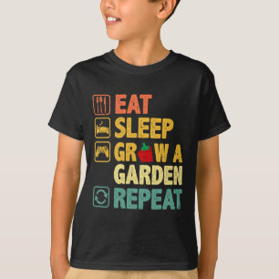 Camiseta Coma Sono Faça Um Jardim Repetir Jogador Engraçado