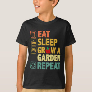 Camiseta Coma Sono Faça Um Jardim Repetir Jogador Engraçado
