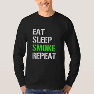 Camiseta Coma Sono Fumar Repetir Comer Sleep Weed Repeat Id