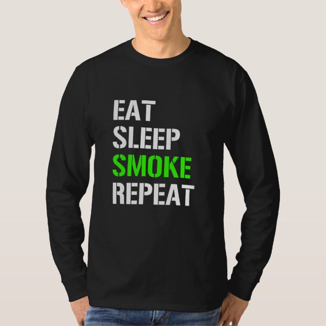 Camiseta Coma Sono Fumar Repetir Comer Sleep Weed Repeat Id (Frente)