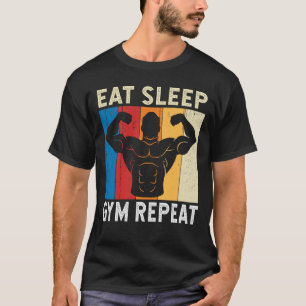Camiseta Coma Sono Gym Repetir Malhação Engraçado