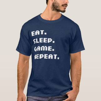 Camiseta Coma. Sono. Jogo. Repetição. T-shirt