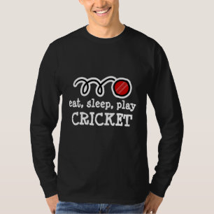 Camiseta Coma Sono Jogue Cricket Repete o Cricket Legal Esp