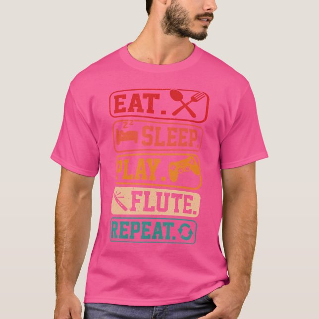 Camiseta Coma Sono Jogue Flute Repete Flute Jogadores Engra (Frente)