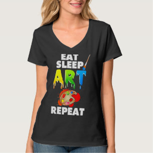 Camiseta Coma Sono Repetir Pintura Colorida Escova