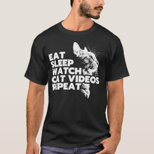 Camiseta Coma Sono Ver Vídeos de Gato Repetir Gato Giro