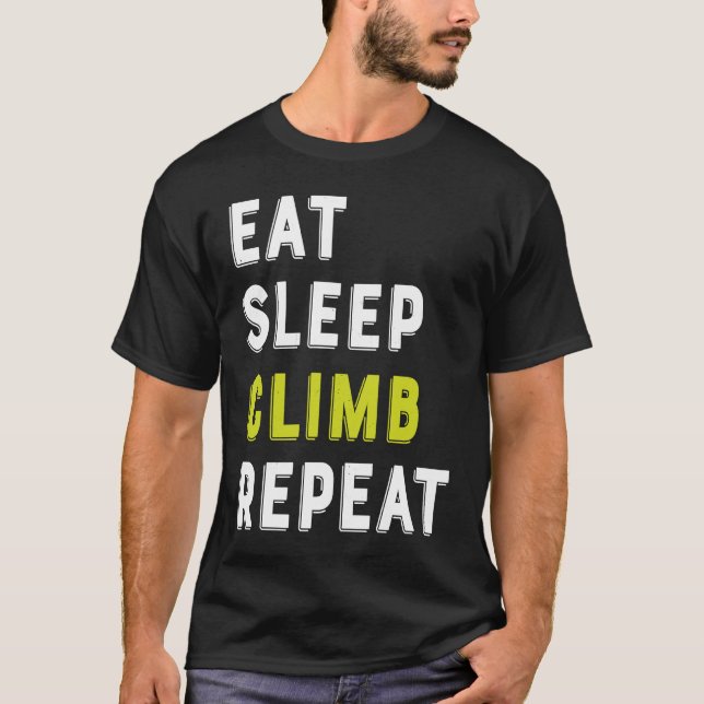 Camiseta Coma Subida do Sono Repetir Escala de Pedra Escala (Frente)