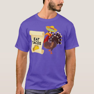 Camiseta Coma Tacos Engraçado Turquia Dia de Ação de Graças