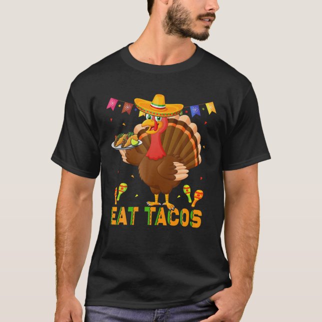 Camiseta Coma Tacos Engraçado Turquia Sombrero Taco Lover T (Frente)
