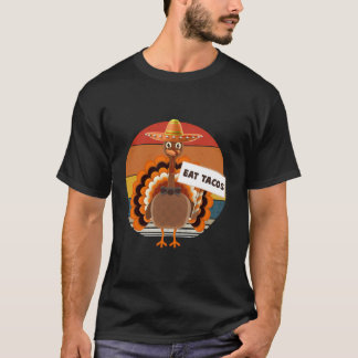 Camiseta Coma Tacos Não Turco Engraçado Estilo Retroativo D