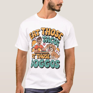 Camiseta Coma Tacos Pet Doggos Skeleton Partido Mexicano Fi