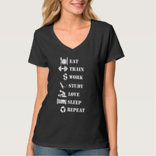 Camiseta Coma Treine Trabalhe Estude Ame Durma Repita Vida