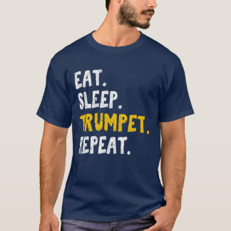 Camiseta Coma Trompete Repita Jogador de Trompete Divertido