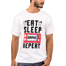 Coma um jogo de sono repetindo T-Shirt