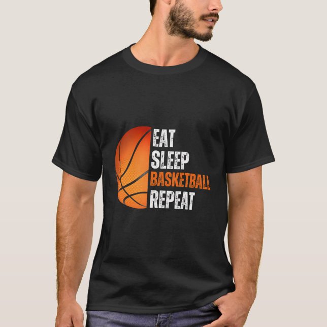 Camiseta Coma Um Sono De Basquete Repito Presente Para Fa D (Frente)