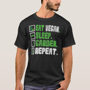 Camiseta Coma Vegano Durma Jardim Repita Animal Vegetariano