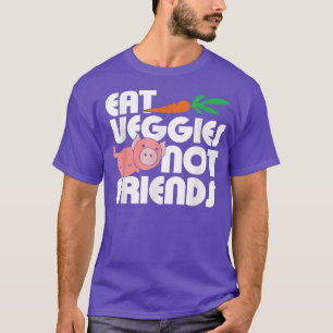 Camiseta Coma vegetais não Amigos vegan fofo e vegetariano
