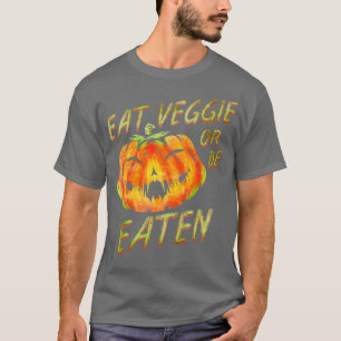 Camiseta Coma Veggie Ou Come Pumpkin Halloween