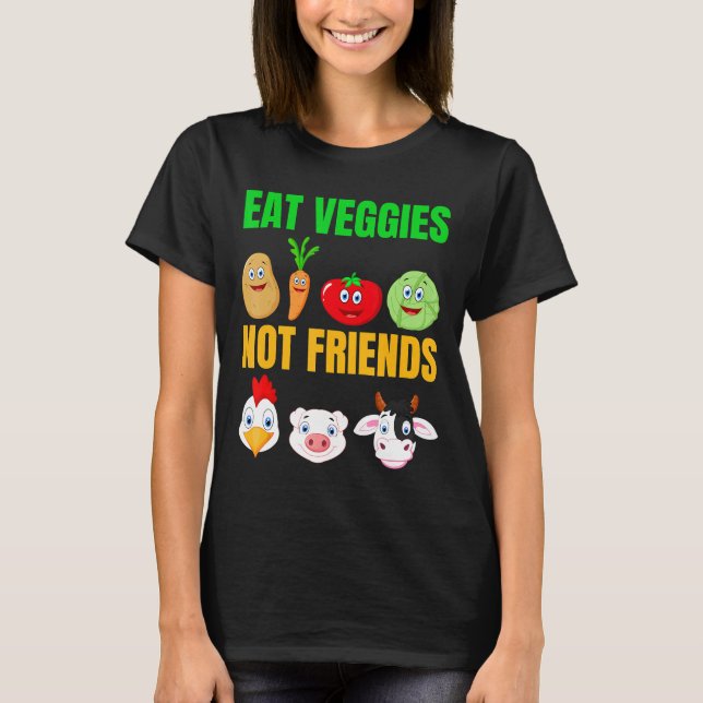 Camiseta Coma Veggies Not Friends Vegan Cote (Frente)