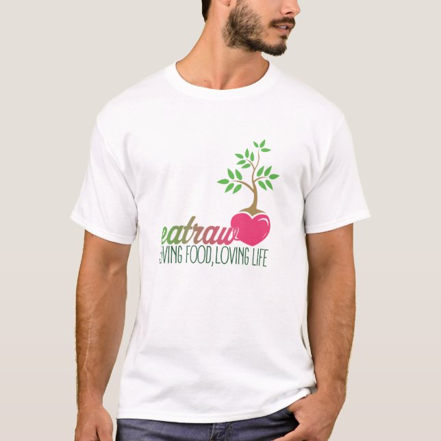 Camiseta Coma vida Loving da comida crua, viva (Frente)
