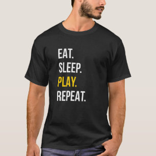 Camiseta Coma Videos games de Reprodução de Sono Repetir En