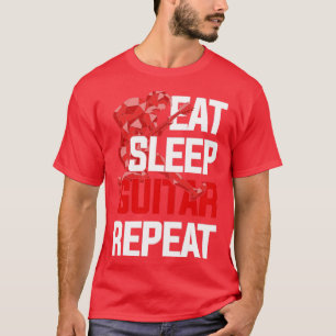 Camiseta Coma Violão Dormindo Repita Violão Guitarrista Eng