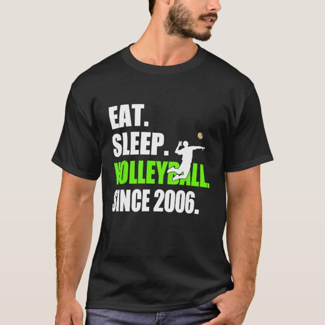 Camiseta Coma Voleibol Do Sono Desde Aniversário De 12 De 2 (Frente)