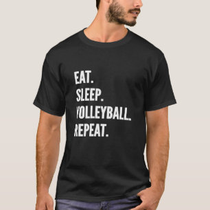 Camiseta Coma Voleibol Do Sono Repetir Hobby Favorito