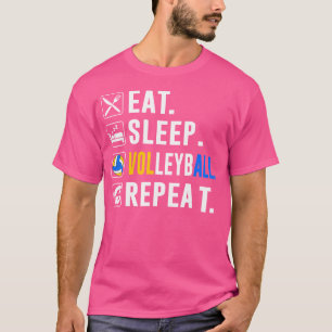Camiseta Coma Voleibol No Sono Repetir Jogada Engraçada De