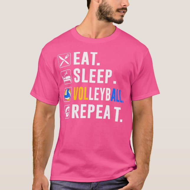 Camiseta Coma Voleibol No Sono Repetir Jogada Engraçada De  (Frente)