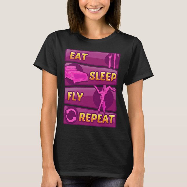 Camiseta Coma Voo do Sono Repetir Yoga Aérea Sedas (Frente)