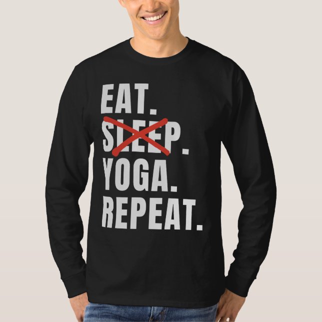 Camiseta Coma Yoga Repete Yoga Dizendo (Frente)